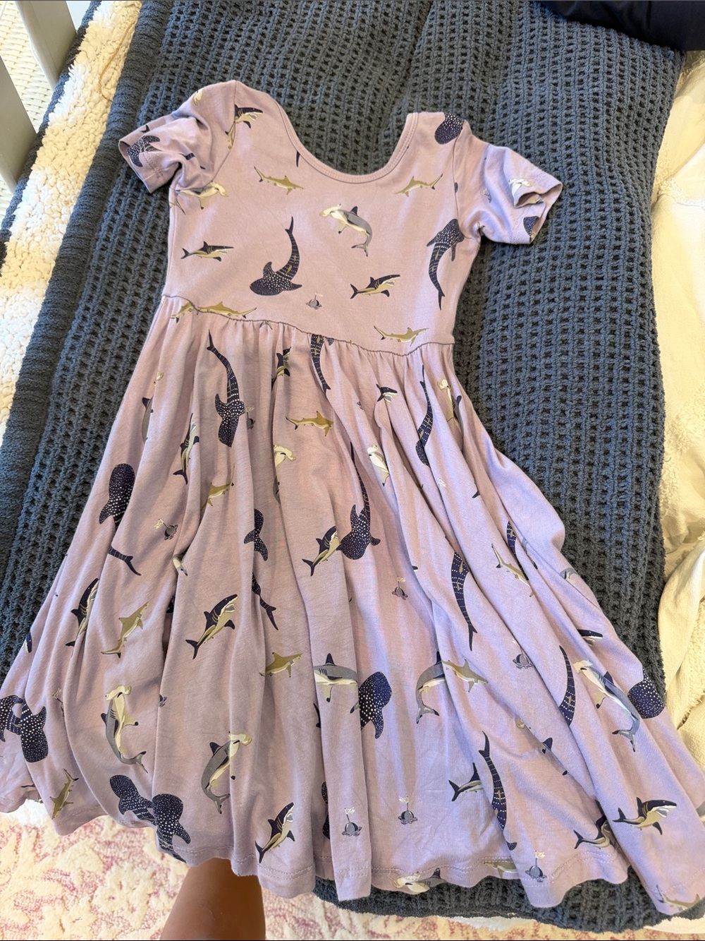 Kyte BABY Lavender Shark Print Twirl Dress for Kids